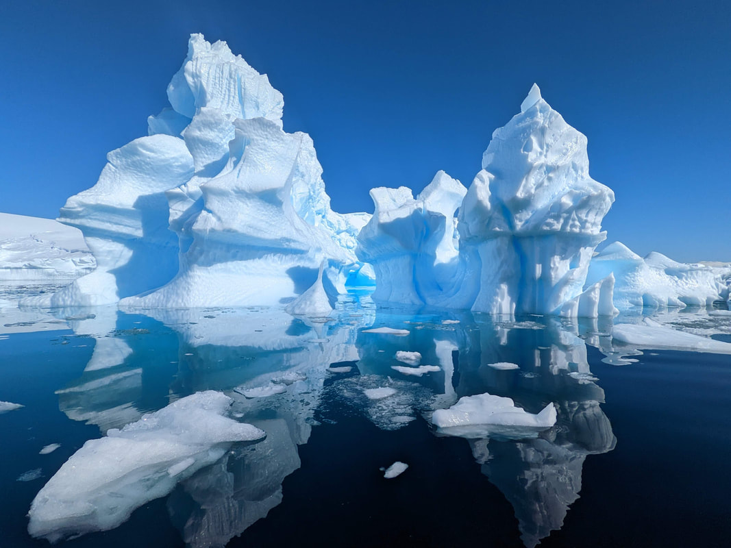 Icebergs. Orne Harbor Antarctica. Credit: Emily Greenhalgh